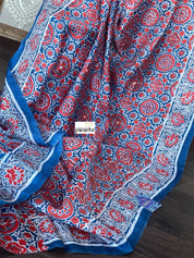 Pure Murshidabad Silk - Blue Printed