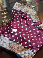 Pure Silk Katan Banarasi - Maroon Black
