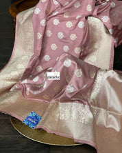 Pure Katan Silk Banarasi - Thulian Pink Antique Zari