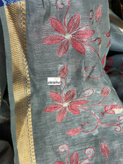 Embroidered Linen - Grey