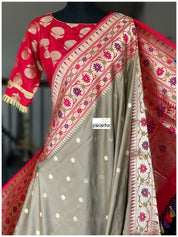 Designer Blouse - Red Golden Zari