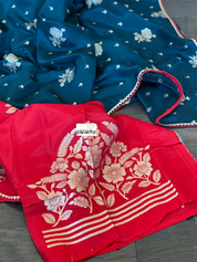 Designer Soft Silk - Ombré Black Teal Green Red