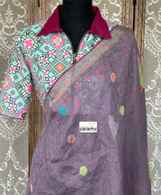 Designer Blouse - Mint Blue Printed