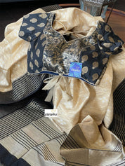 Tassur Silk Banarasi - Beige Golden Black