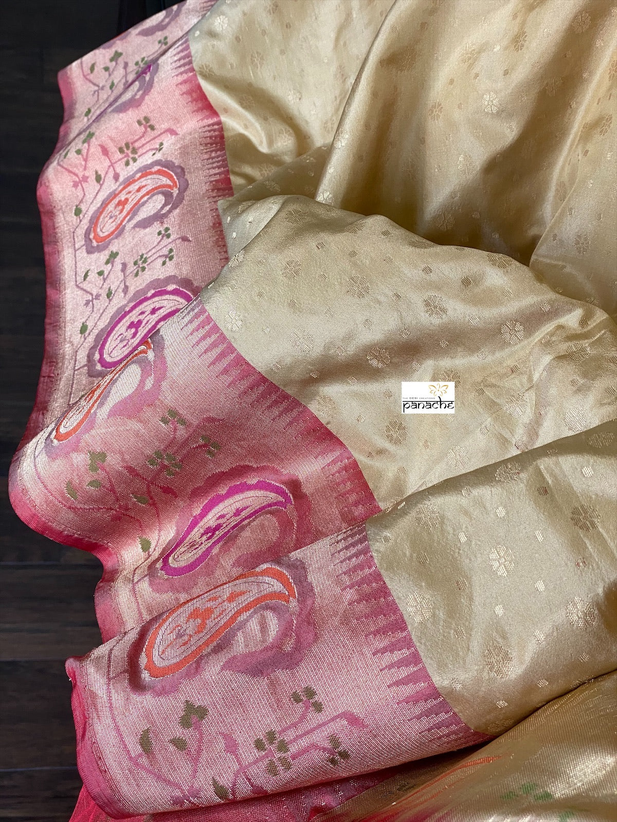 Katan Silk Banarasi - Golden Sandalwood Maroon Paithani