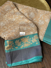 Tissue Kota Silk Embroidered - Golden Beige FIrozi