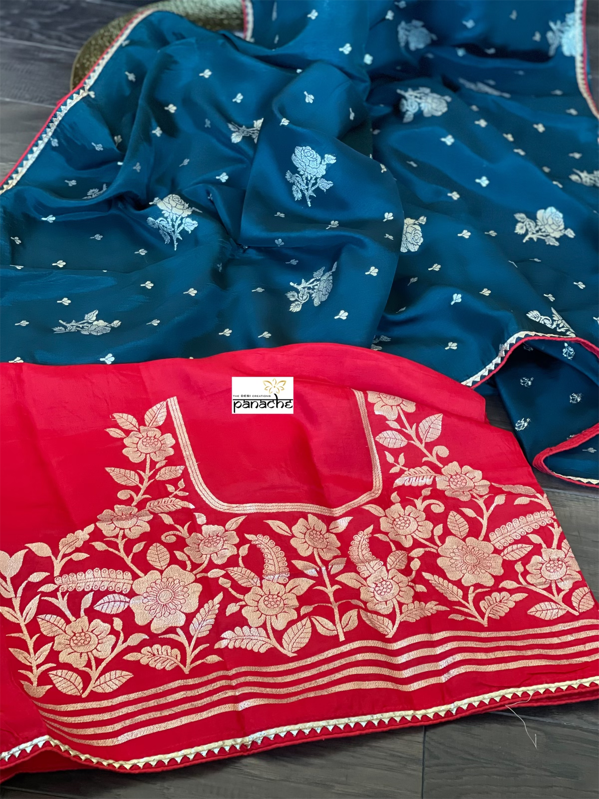 Designer Soft Silk - Ombré Black Teal Green Red