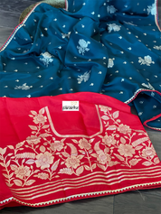 Designer Soft Silk - Ombré Black Teal Green Red