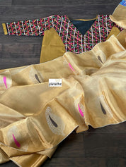 Designer Blouse - Gold Black Embroidered