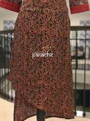Kurti - Maroon Black Kalamkari