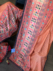 Muslin Soft Silk Printed - Peach Orange Maroon