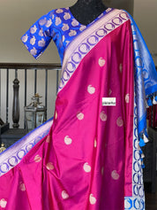 Pure Katan Silk Banarasi - Magenta Pink