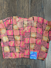 Designer Blouse - Pink Black Printed