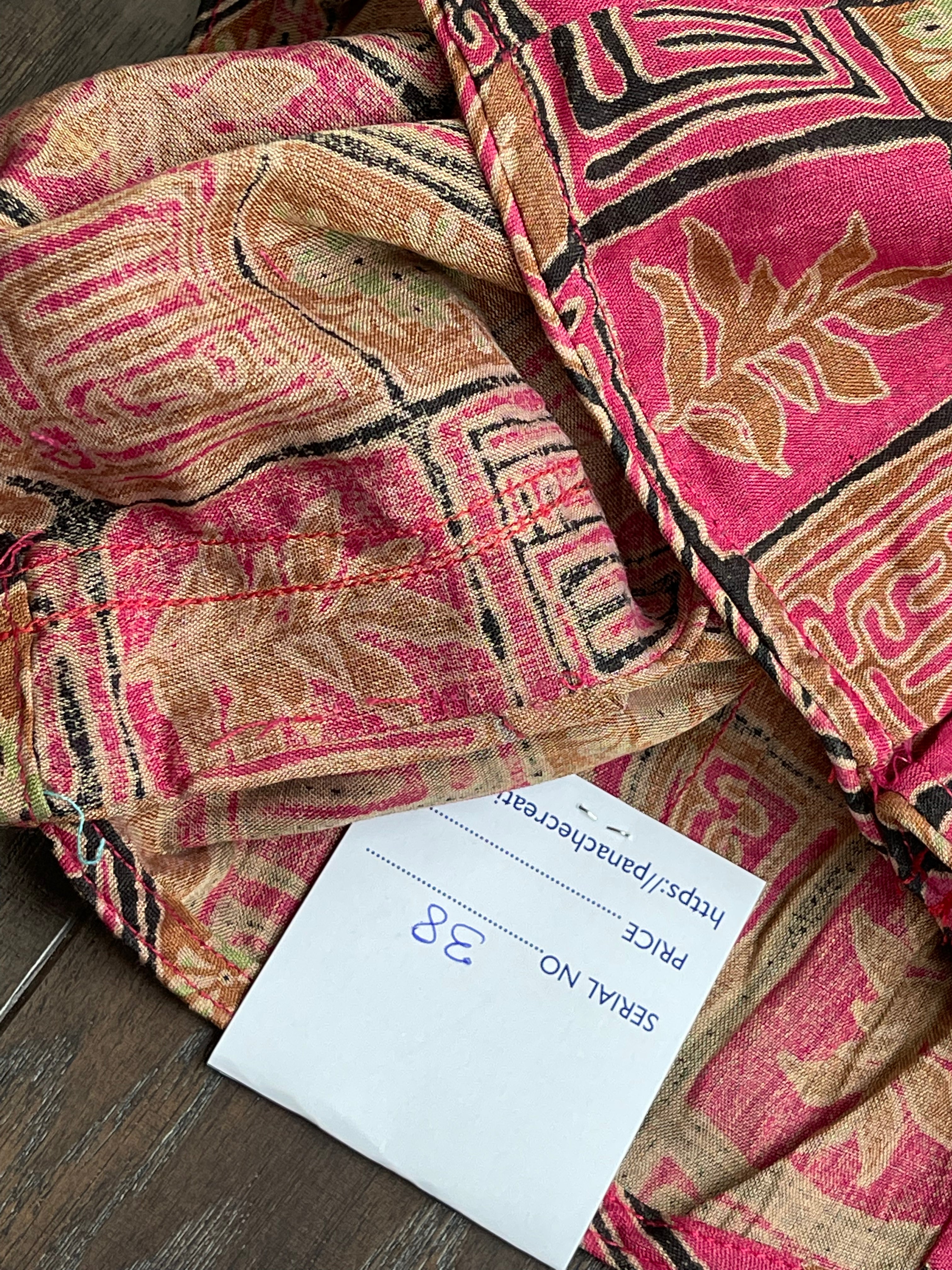 Designer Blouse - Pink Black Printed