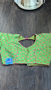 Designer Blouse - Green Meenakari