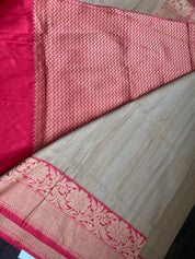 Pure Tassur Silk Banarasi - Tussar color Pink