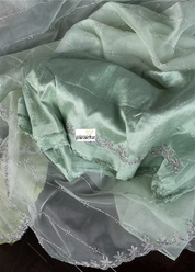 Designer Organza - Mint Leheriya