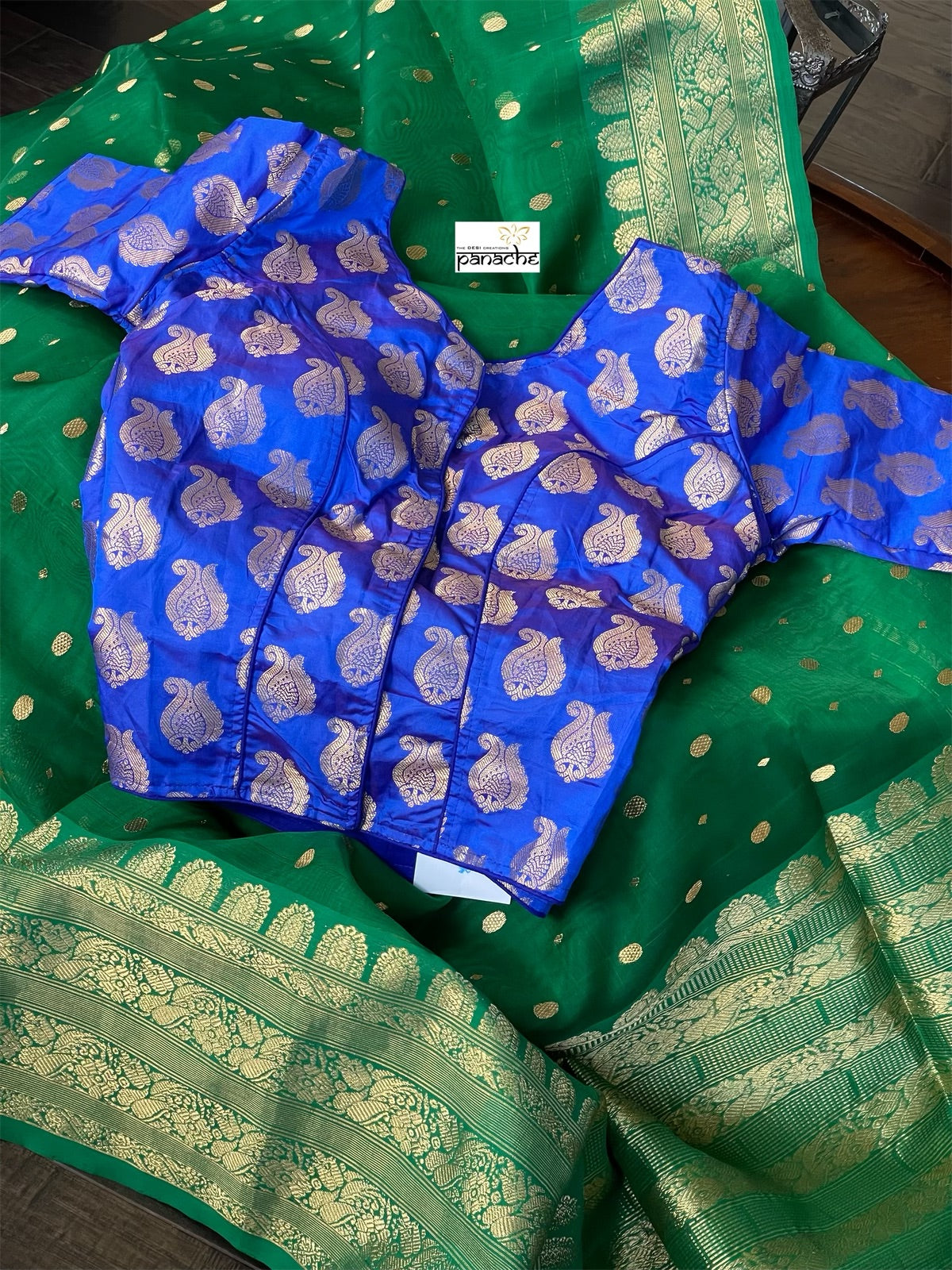 Designer Blouse - Royal Blue Paisley