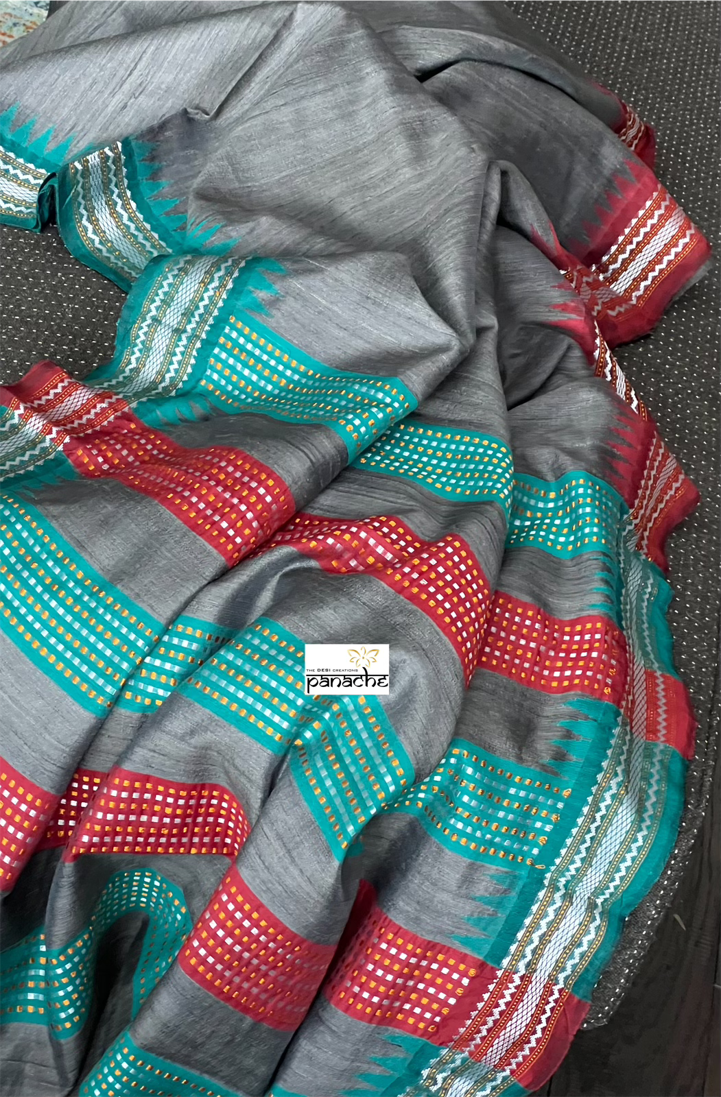 Pure Tussar Silk - Steel Gray