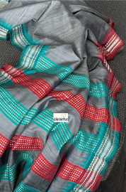 Pure Tussar Silk - Steel Gray