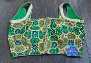 Designer Blouse - Green Black Woven
