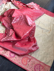 Katan Silk Banarasi - Golden Sandalwood Maroon Paithani