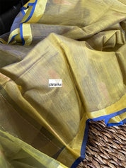 Cotton Silk Jamdaani - Green Yellow