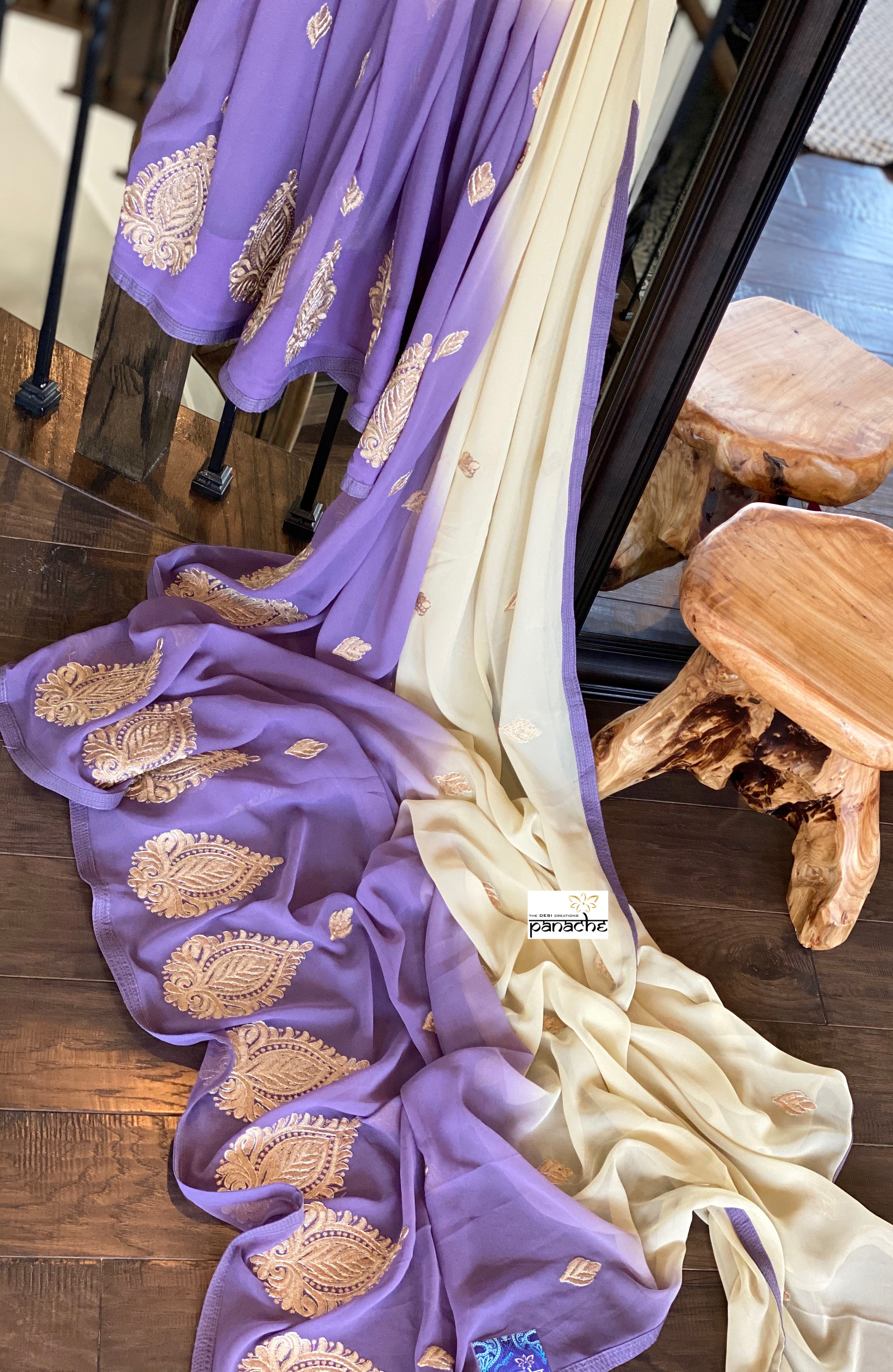 Designer Chiffon - Beige Lavender