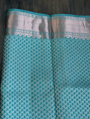 Silk Kanjivaram - Teal Grey