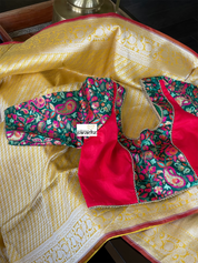 Designer Blouse - Green Red Meenakari