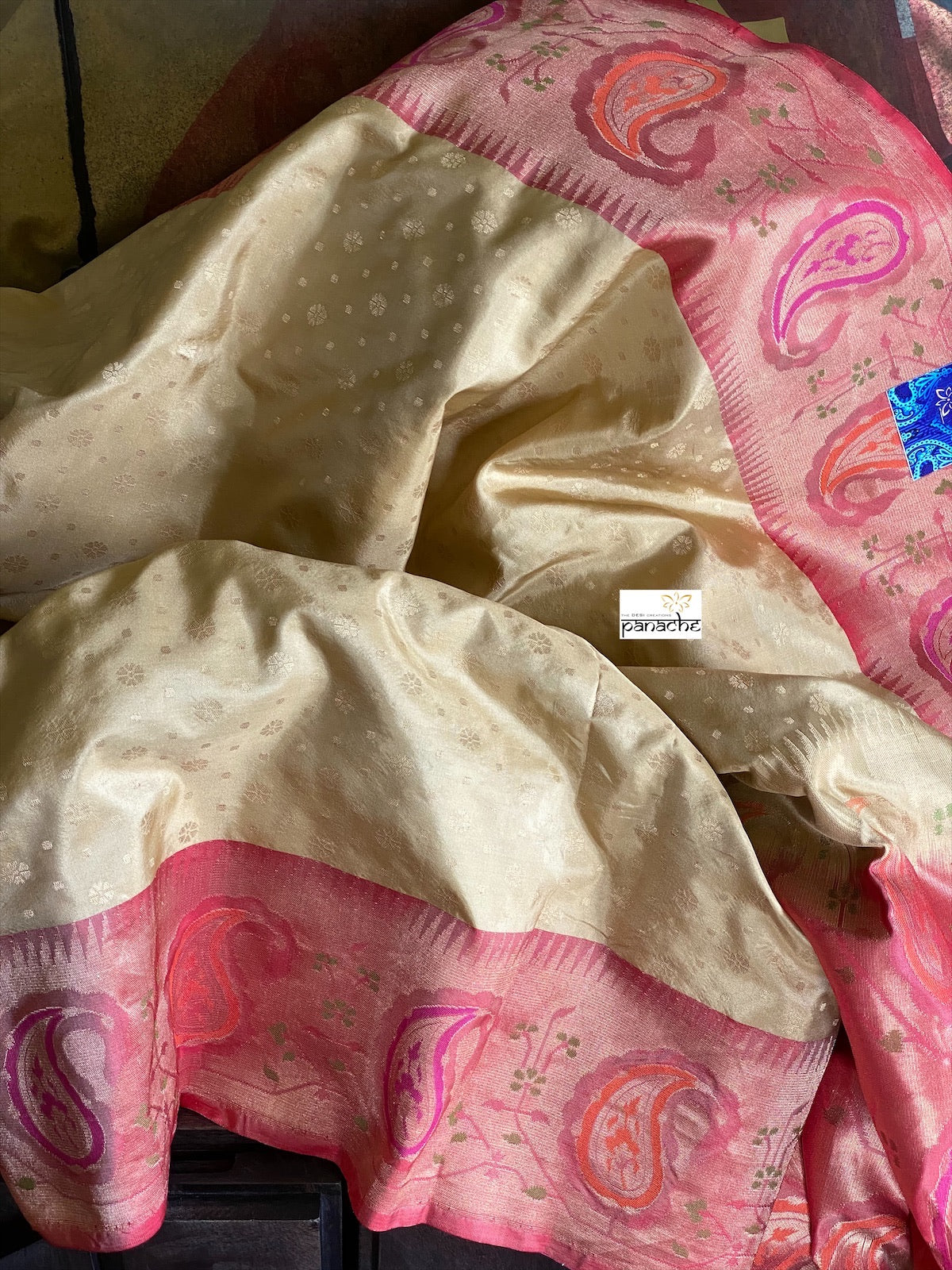 Katan Silk Banarasi - Golden Sandalwood Maroon Paithani