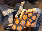 Matka Silk - Black Zari checks Woven Palllu