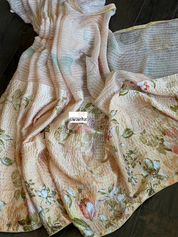 Designer Satin Georgette Sequin - Peach