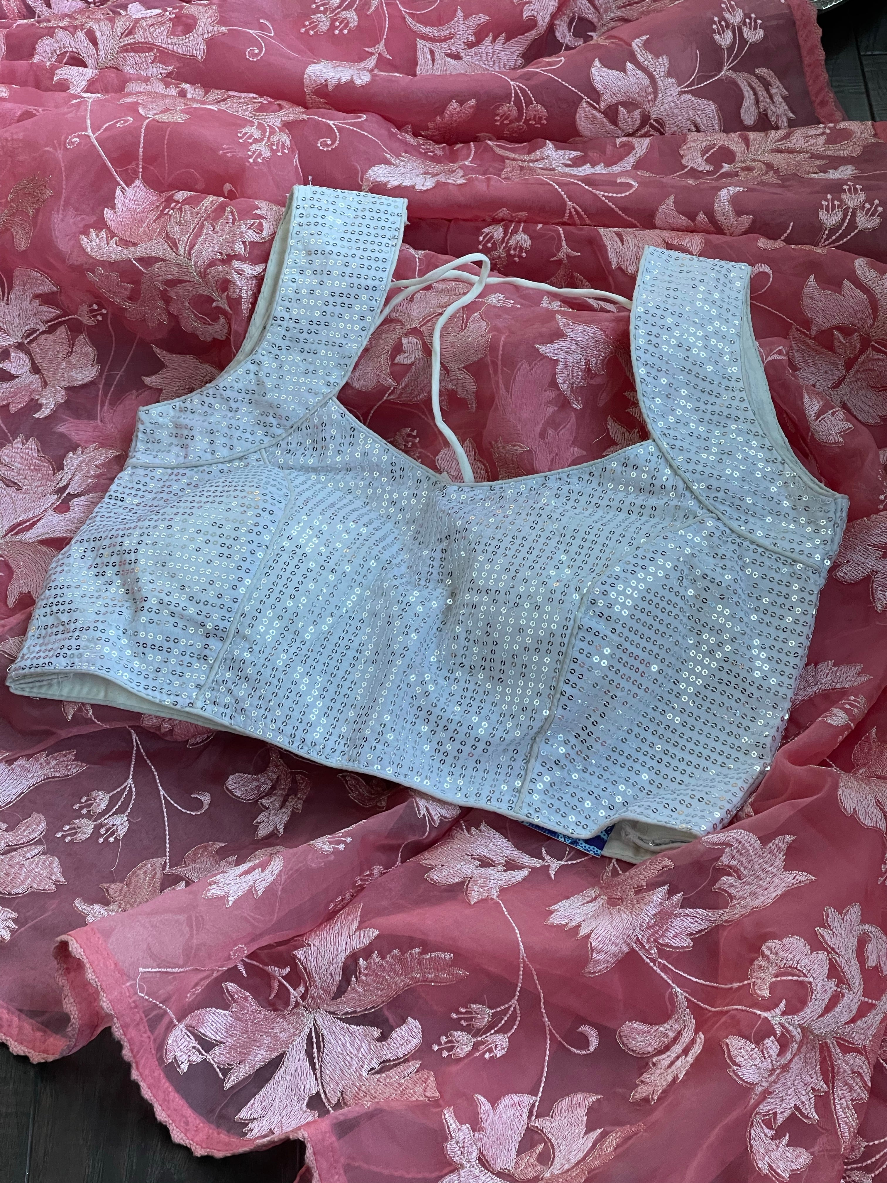 Designer Blouse - Off White Sequin