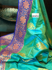 Pure Silk Banarasi - Sea Green Dual Shaded