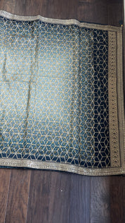 Designer Satin Silk - Grey Black Shaded