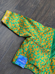 Designer Blouse - Green Orange Yellow