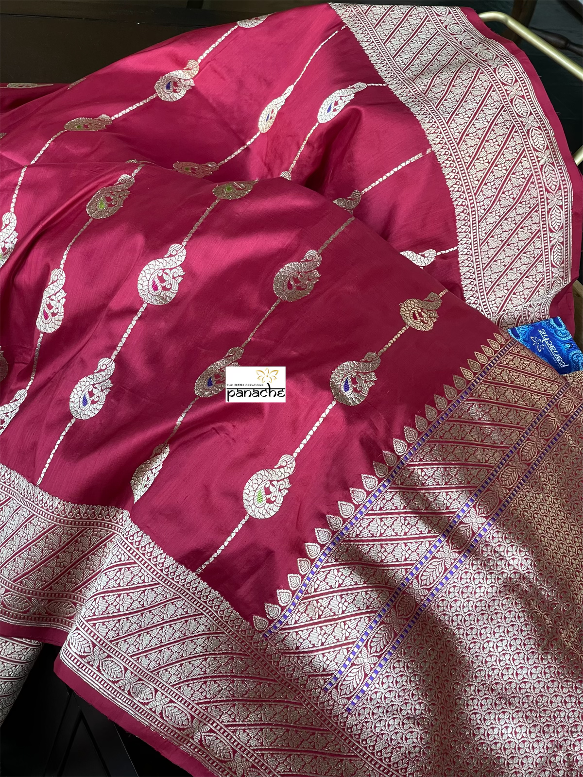 Pure Silk Banarasi - Red Antique Zari