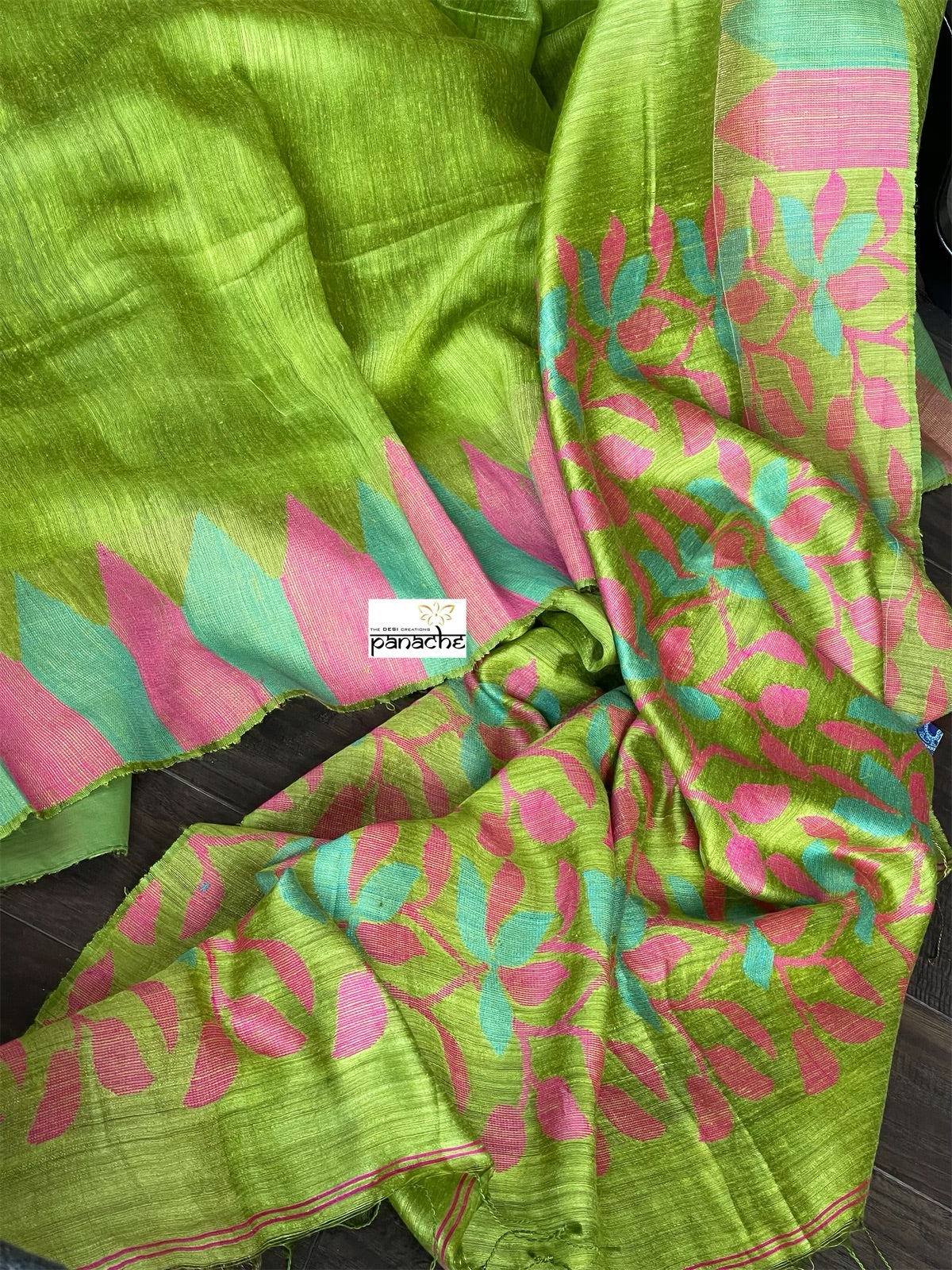 Matka Silk - Green Pink Firozi