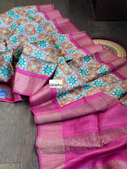 Pure Tussar Silk - Firozi Blue