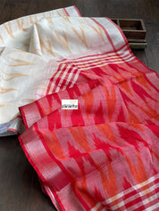 Linen Printed - Off-white Red