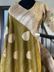 Designer Blouse - Raw Silk Beige Meenakari