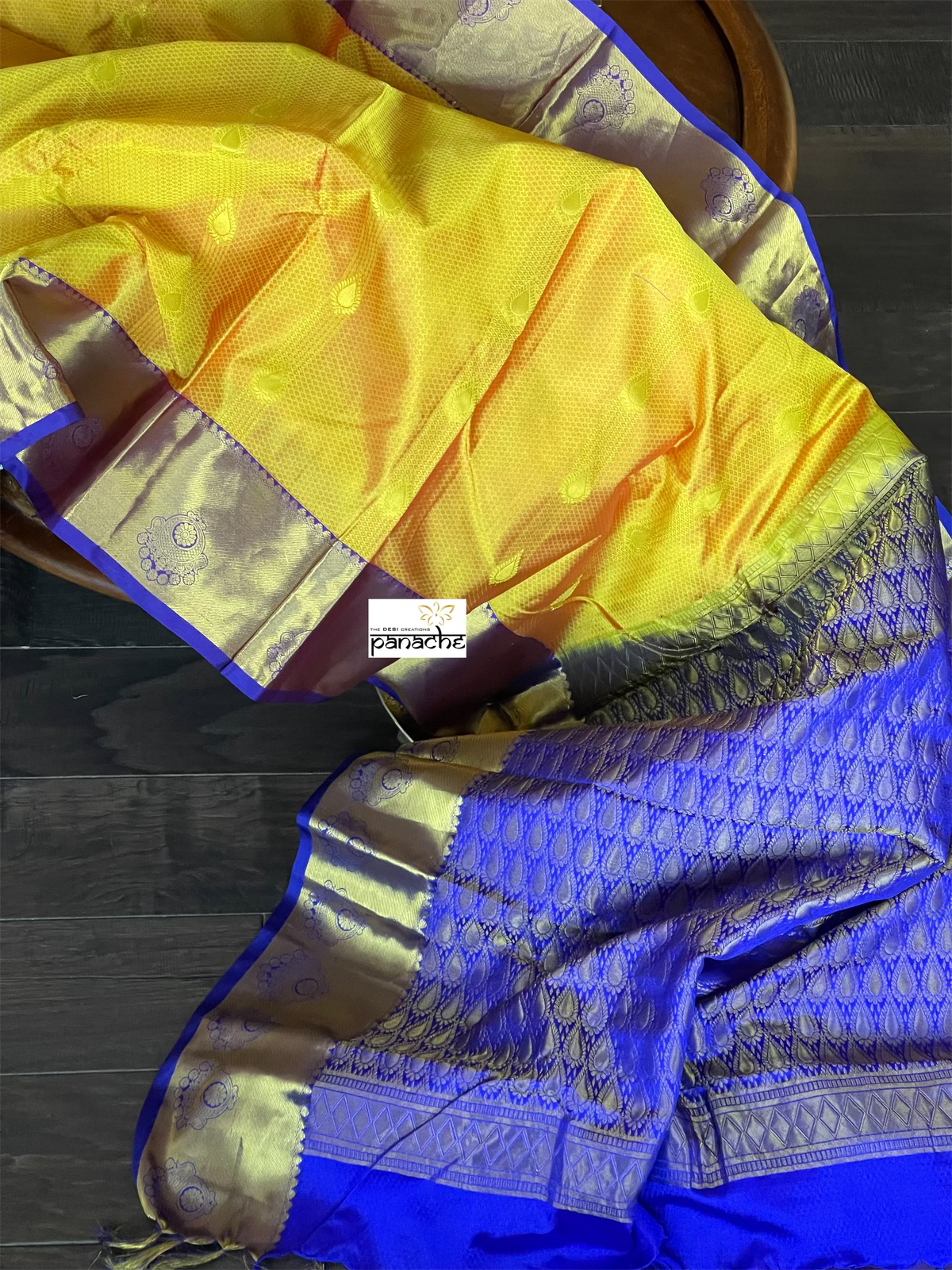 Silk Kanjivaram - Yellow Blue