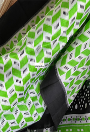 Pure Vishnupur Silk - Green Black Hand Block Printed