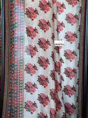 Muslin Soft Silk Printed - Beige Maroon Pink Brown