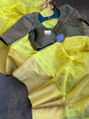 Pure Chanderi Silk - Yellow Eknaliya
