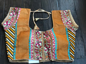 Designer Blouse - Ochre Yellow Embroidered