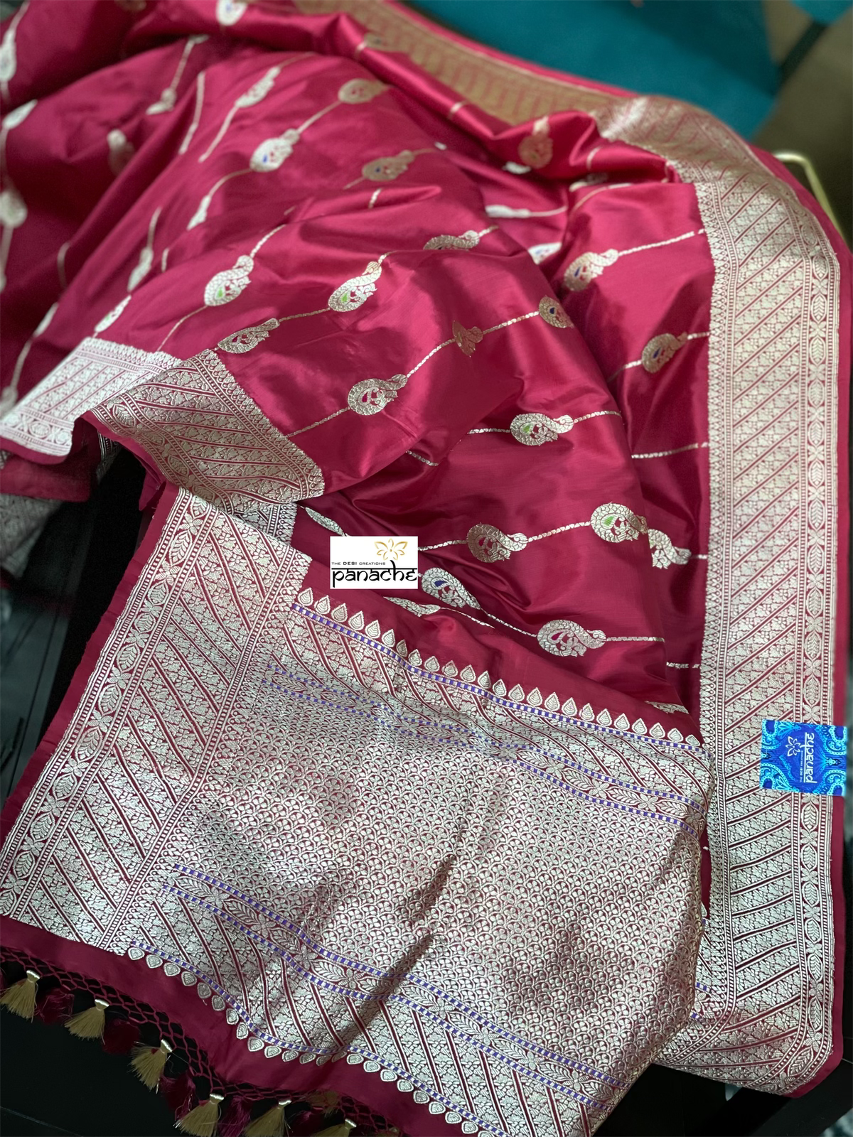 Pure Silk Banarasi - Red Antique Zari