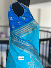 Muga Silk Banarasi - Firozi