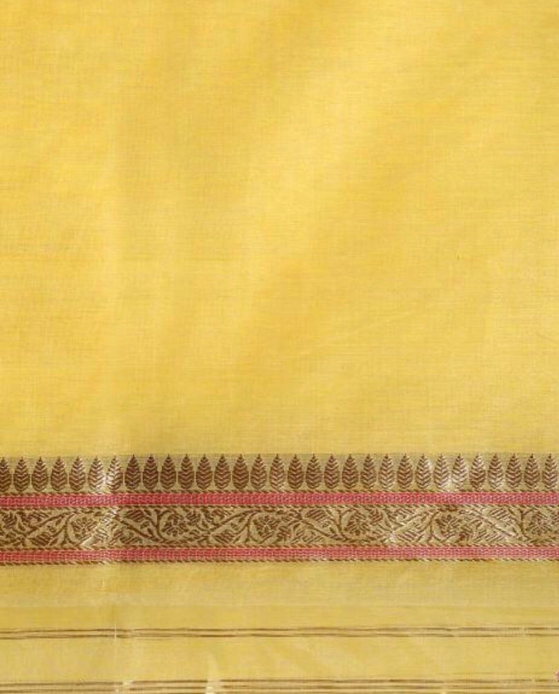 Kora Banarasi - Sunshine Yellow Kadwa woven